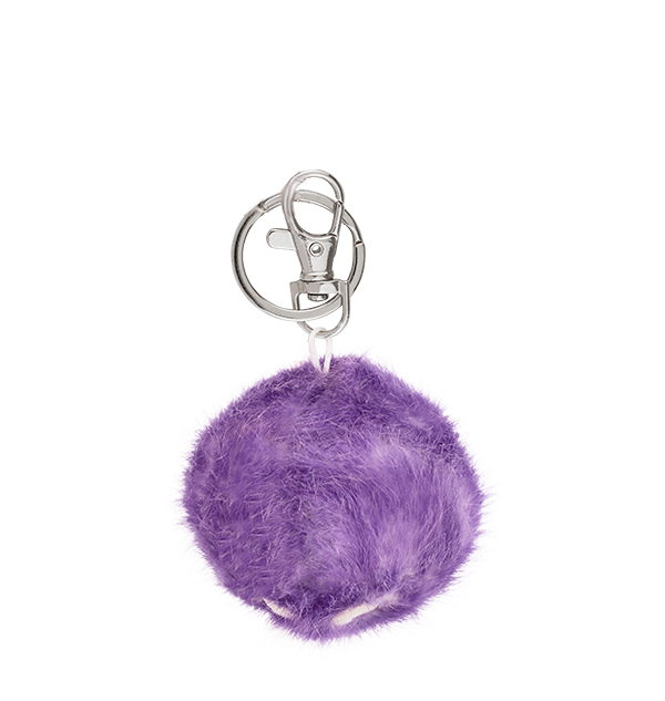 Purple Pygmy Puff Keyring