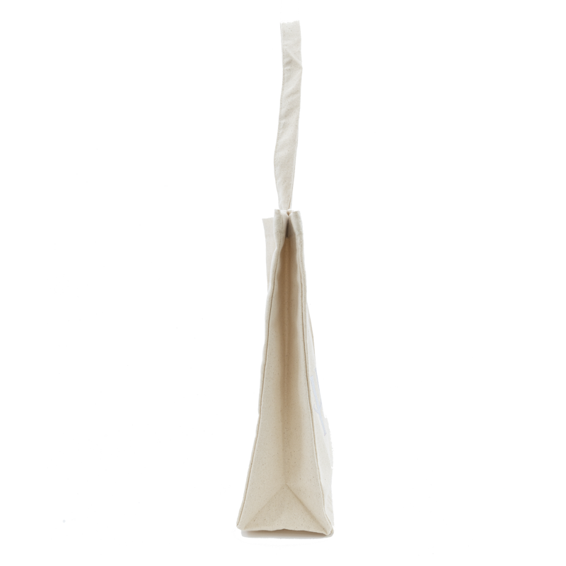 Beige hanging bag on a white background