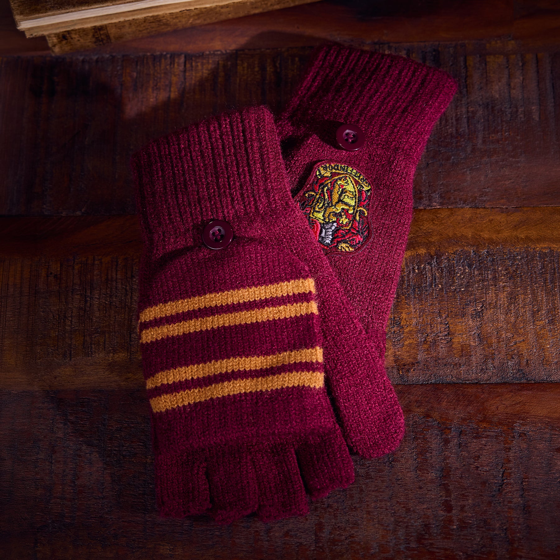 Harry Potter Knitted Fingerless Gloves, House Colours