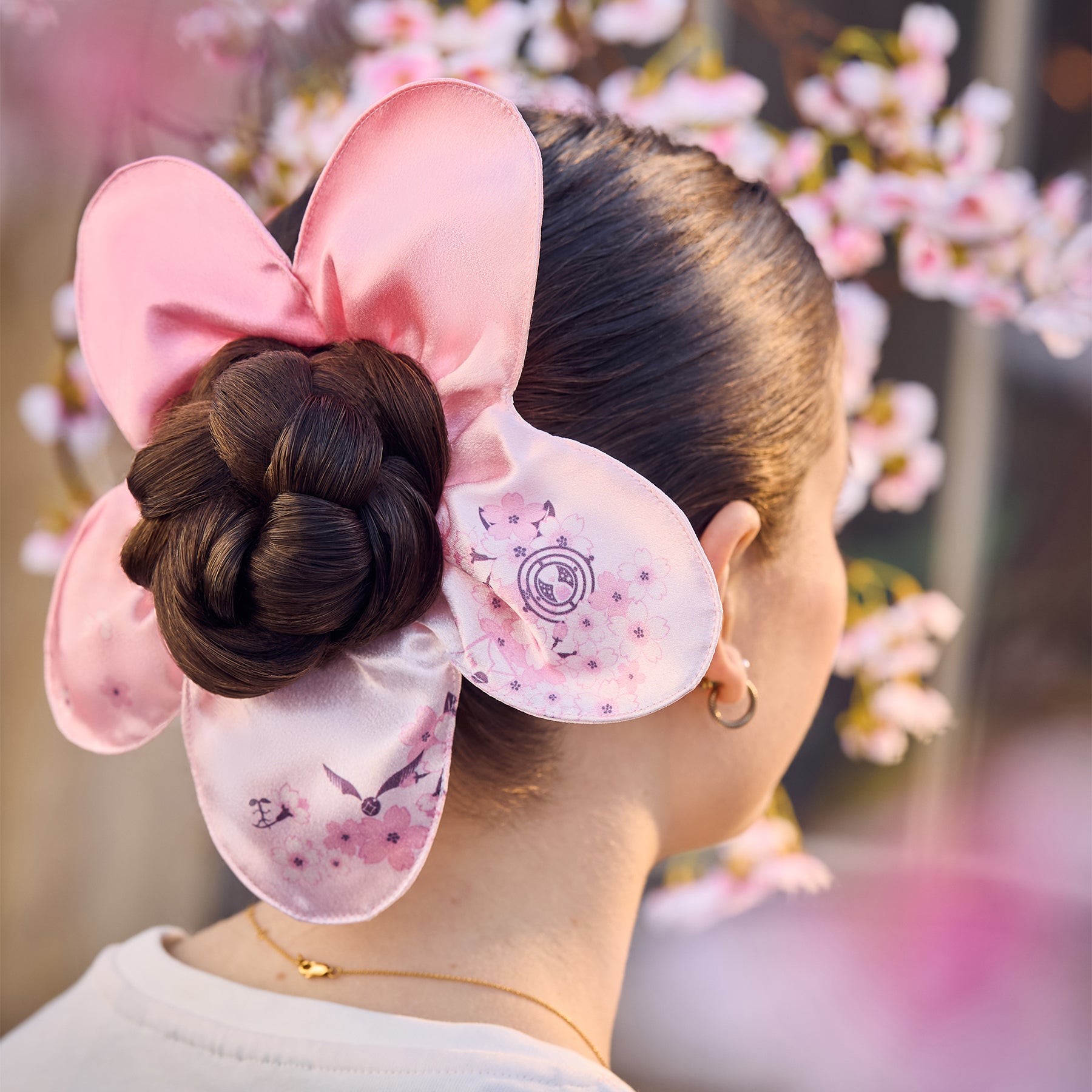 Pink Fabric Flower Hair Accessory | Statement Bun DIY Fabric Flower Hair Clips - The Crafting Nook main image 2