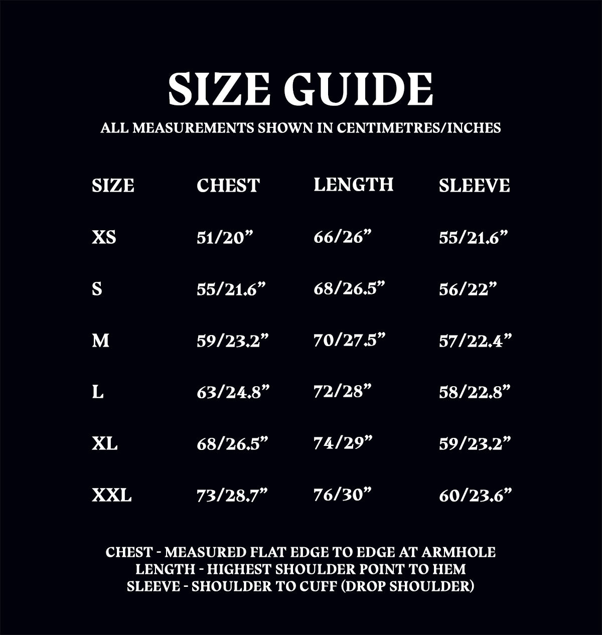 New York Pastel Sweatshirt Size Guide