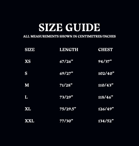 Hoodie Size Guide