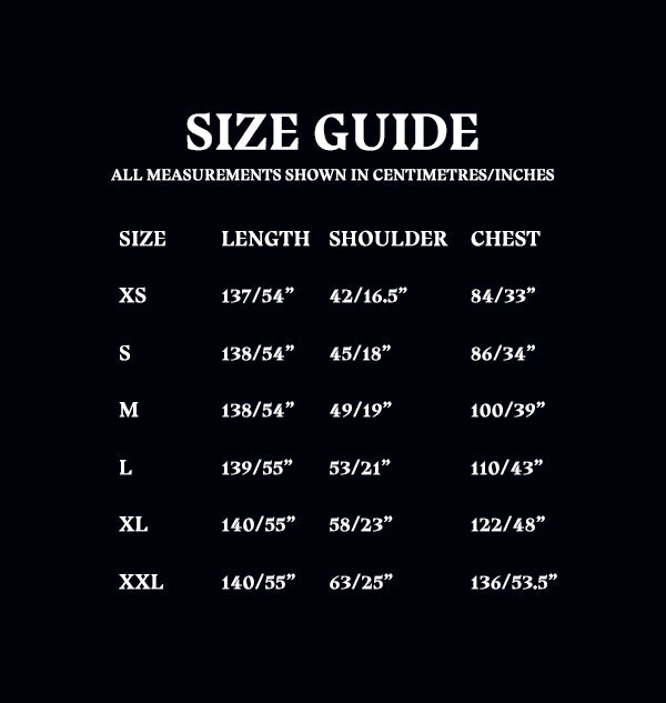Hogwarts Robe Size Guide