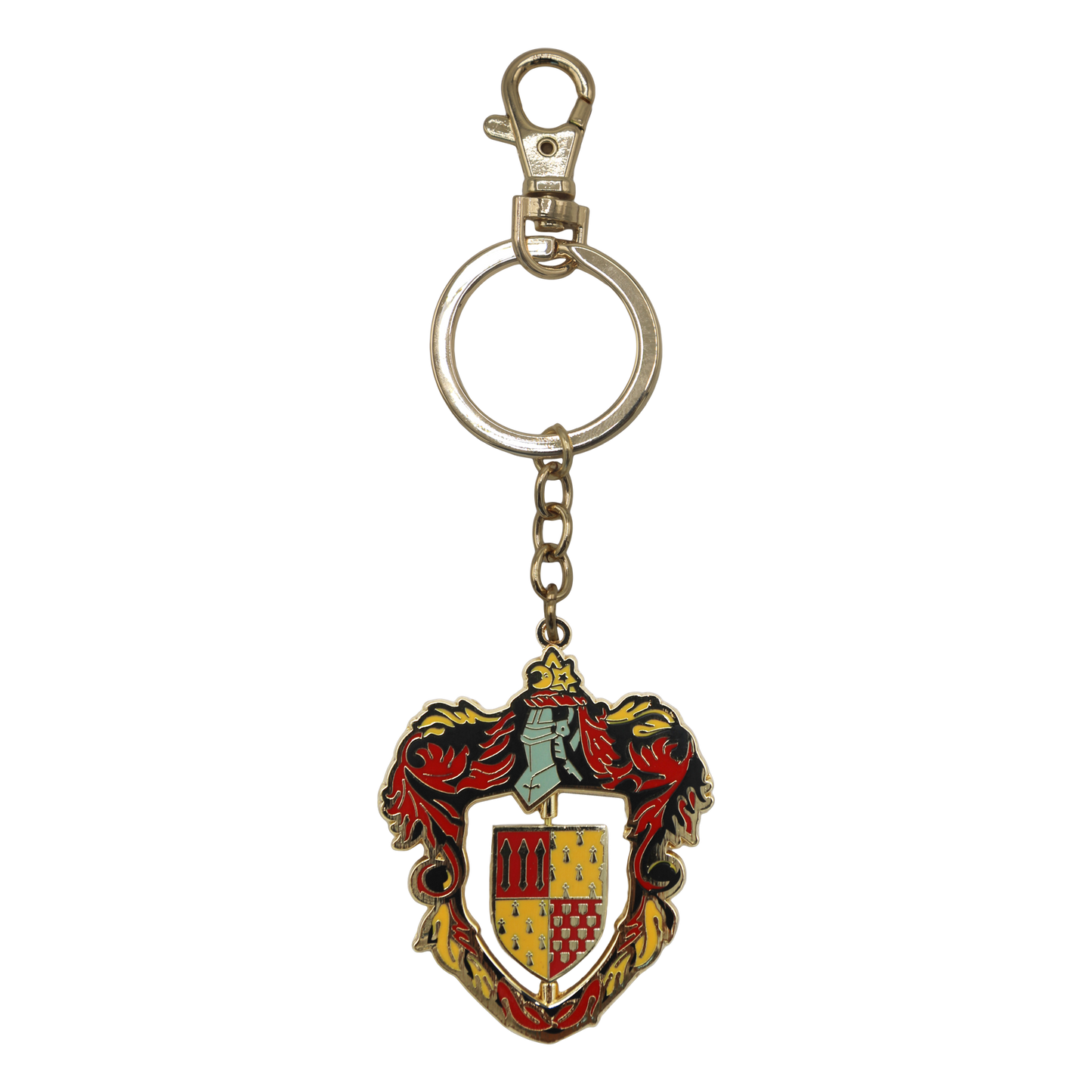Keychain with a shield emblem design on a white background