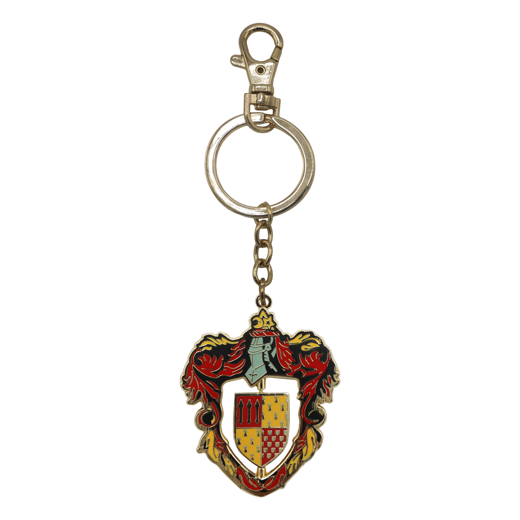 Keychain with a shield emblem design on a white background