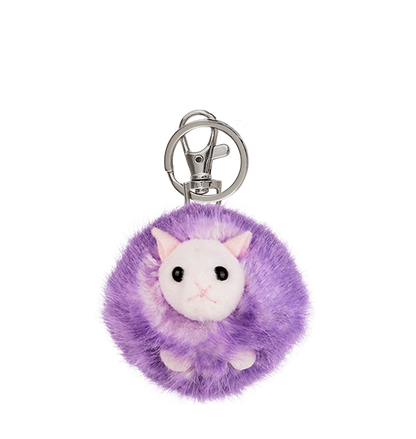 Purple Pygmy Puff Keyring