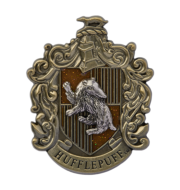Hufflepuff Crest Glitter Pin