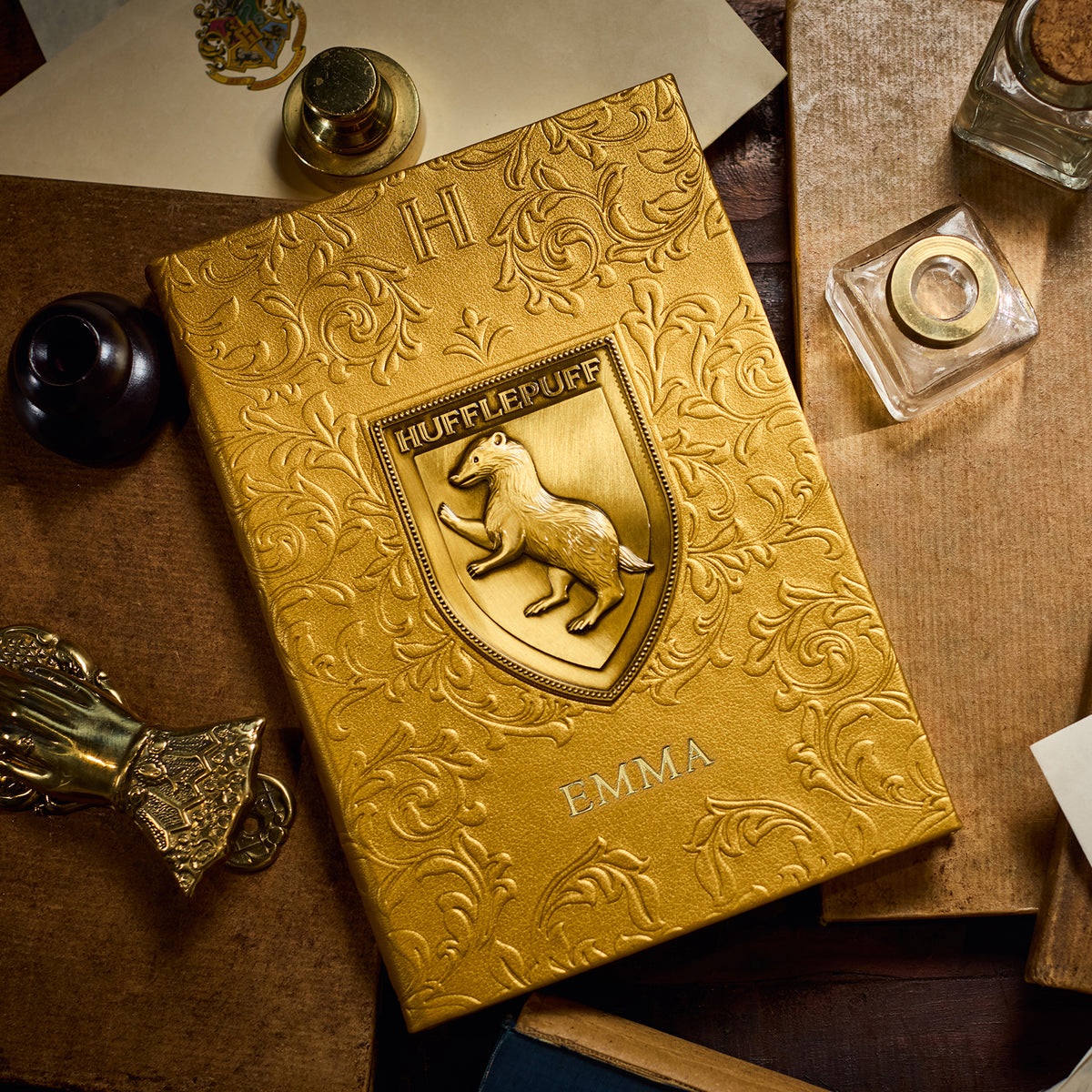 Personalized Hufflepuff Crest Notebook