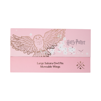 Sakura Owl Glitter Enamel Pin