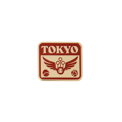 Quidditch logo with 'TOKYO' text and emblem on a gold and red background