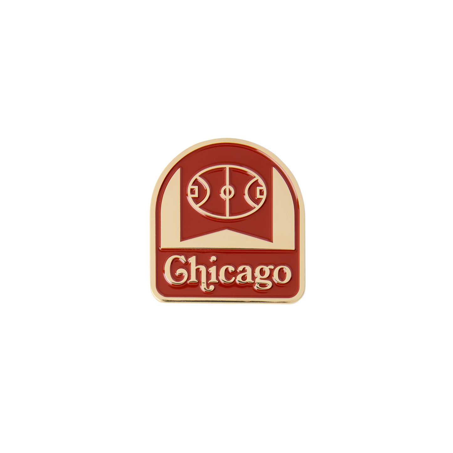 Quidditch magnet for the city of Chicago with a red and gold color scheme