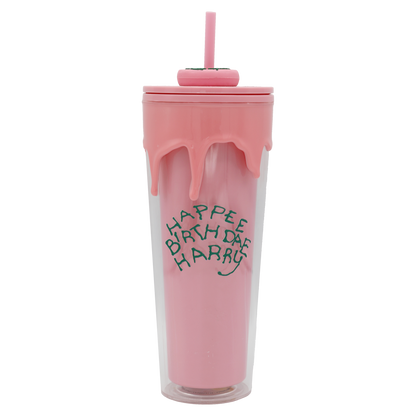 Happee Birthdae Cup & Straw