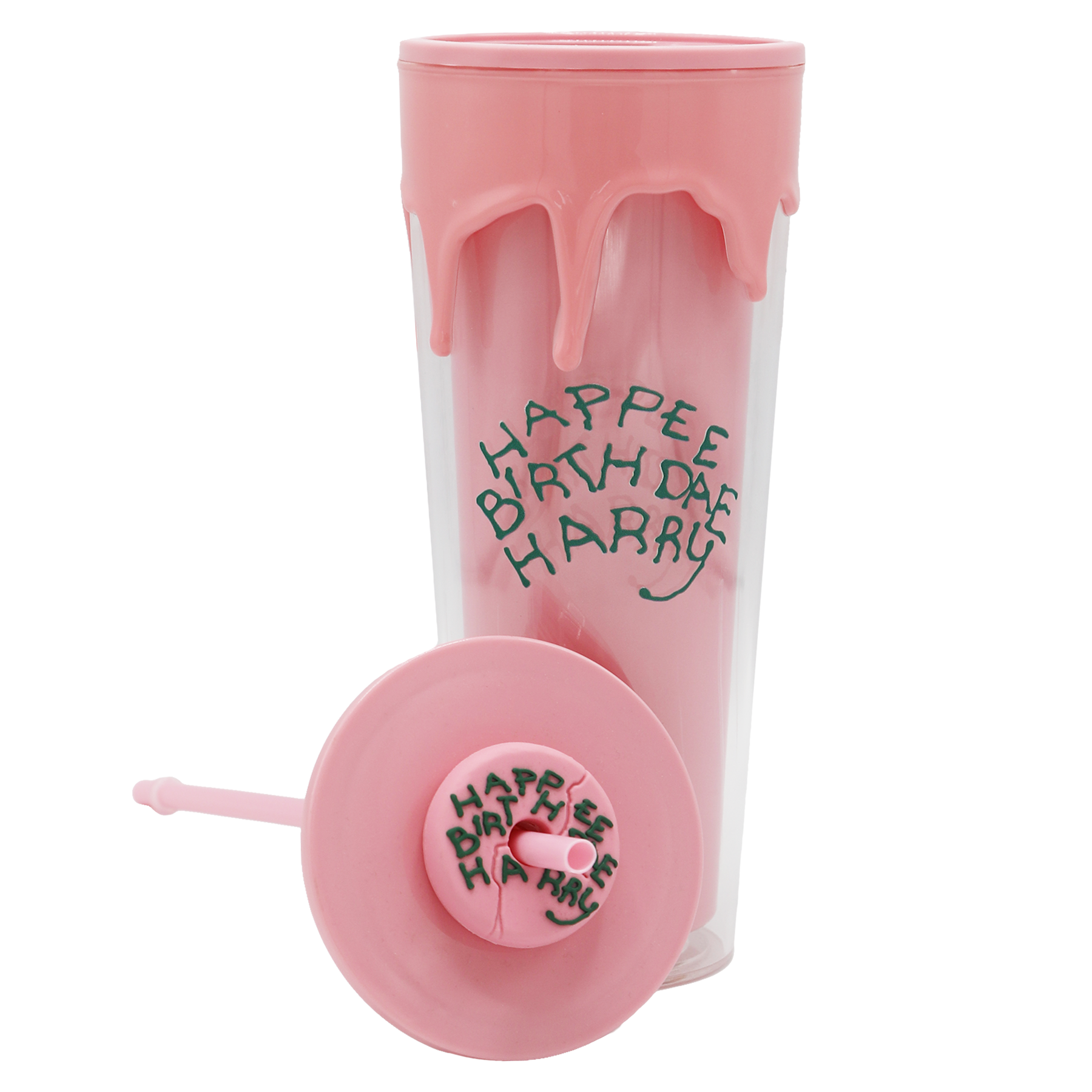 Happee Birthdae Cup & Straw