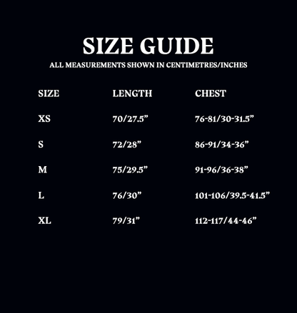 Spirit Jersey Size Guide