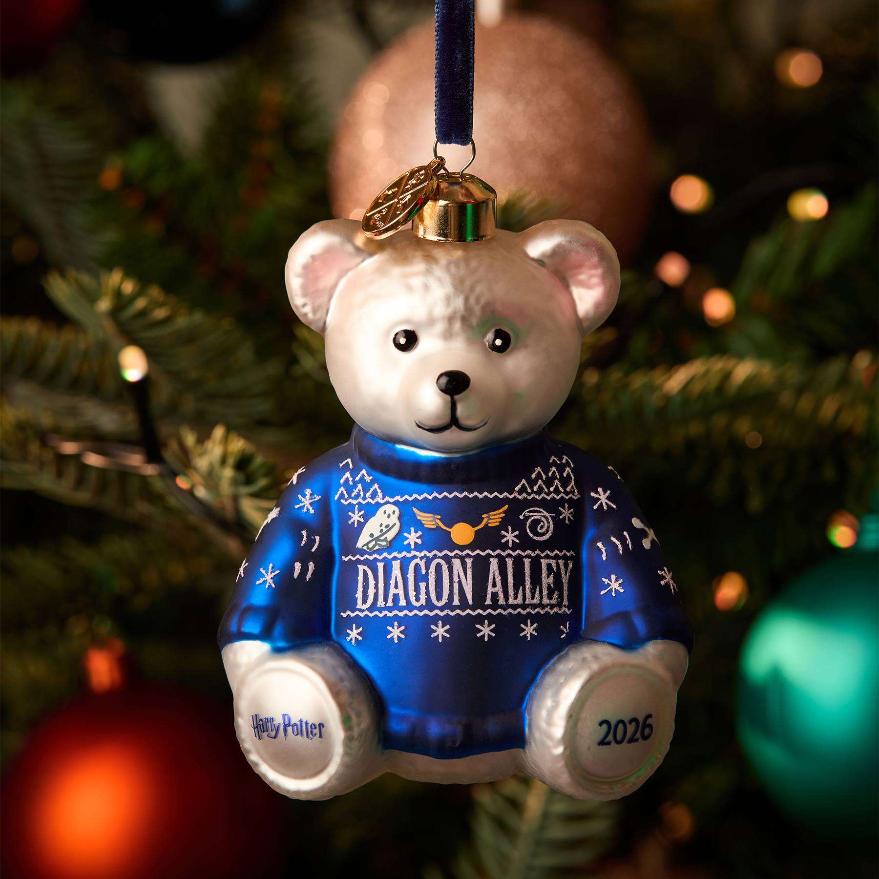 Diagon Alley Christmas Bear Ornament