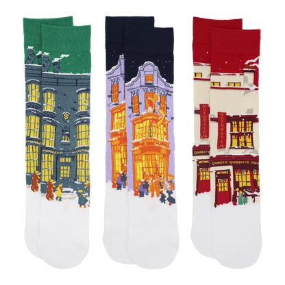 Diagon Alley Christmas 3-Pack Socks