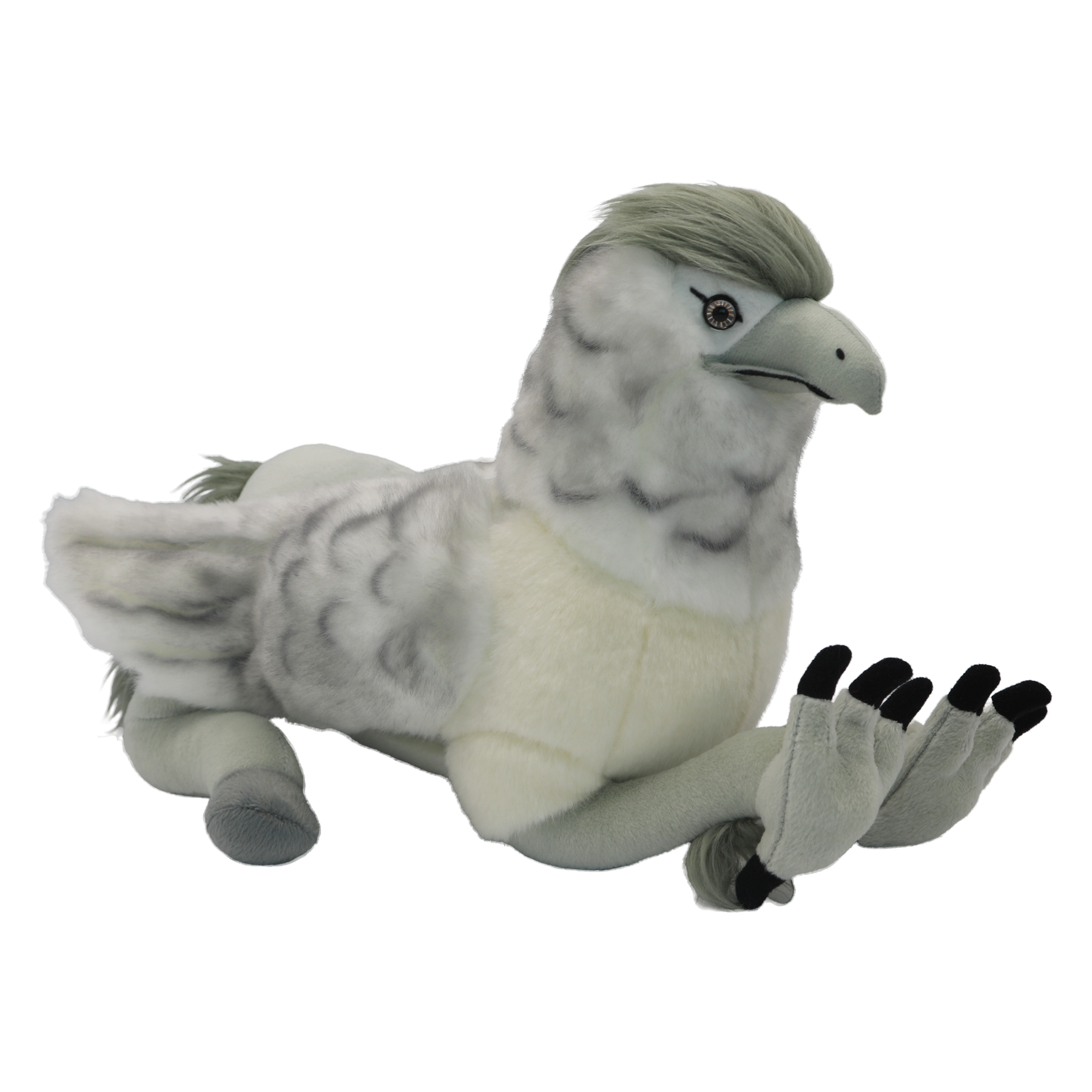 Plush toy of Buckbeak on a white background