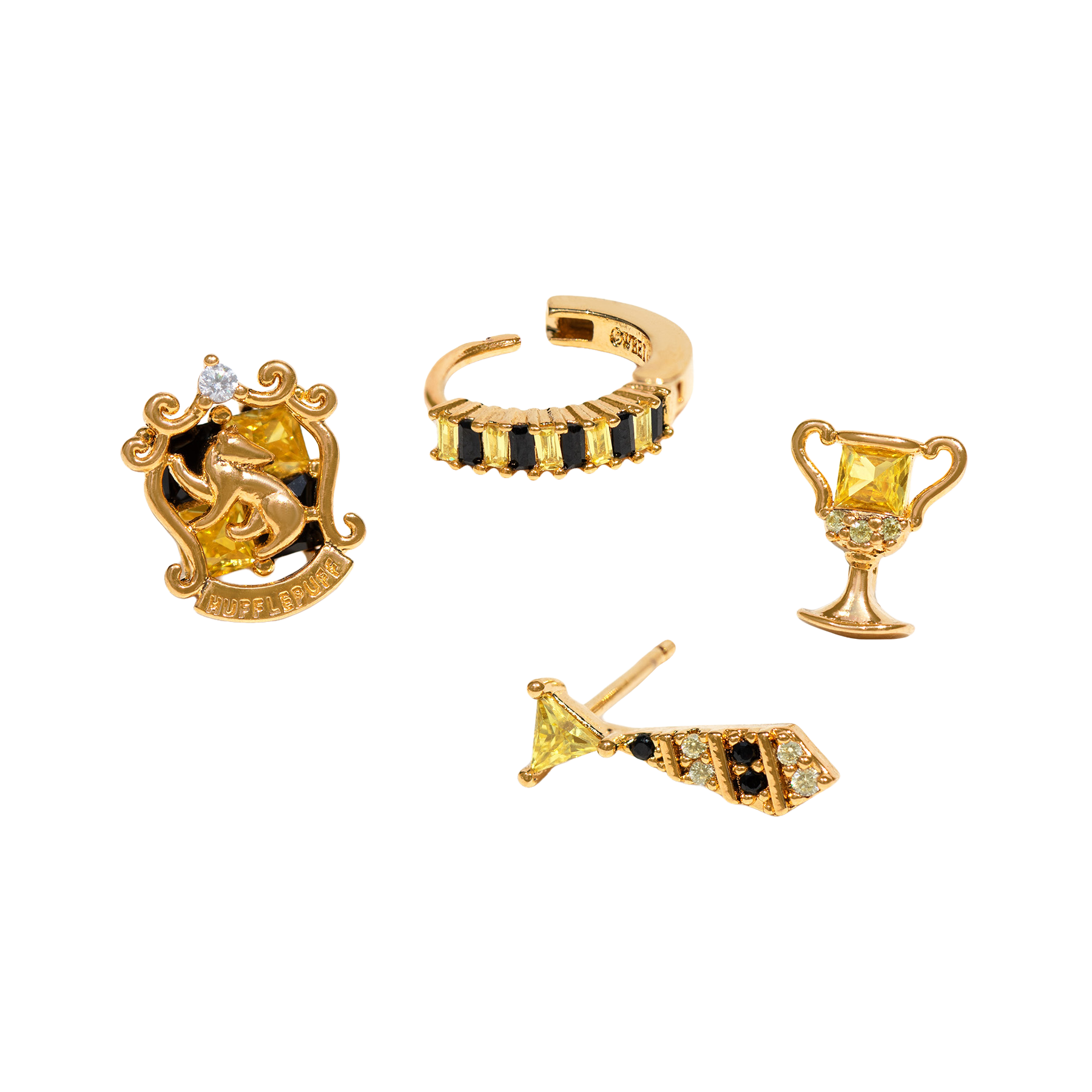Girls Crew Hufflepuff House Earring Set