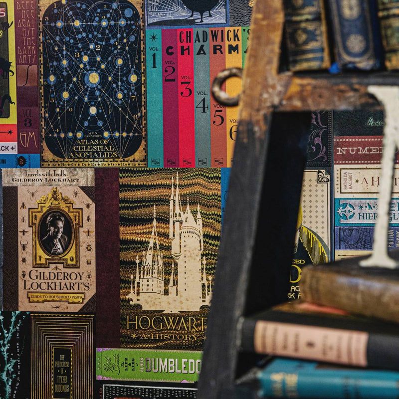 Hogwarts Library MinaLima Wallpaper