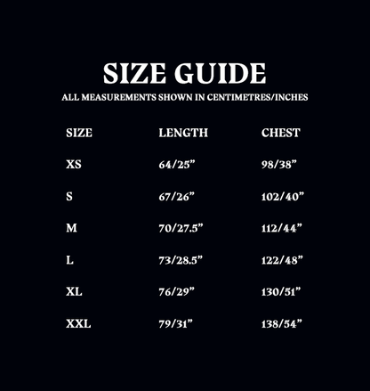 Size Guide - Unisex Hoodies