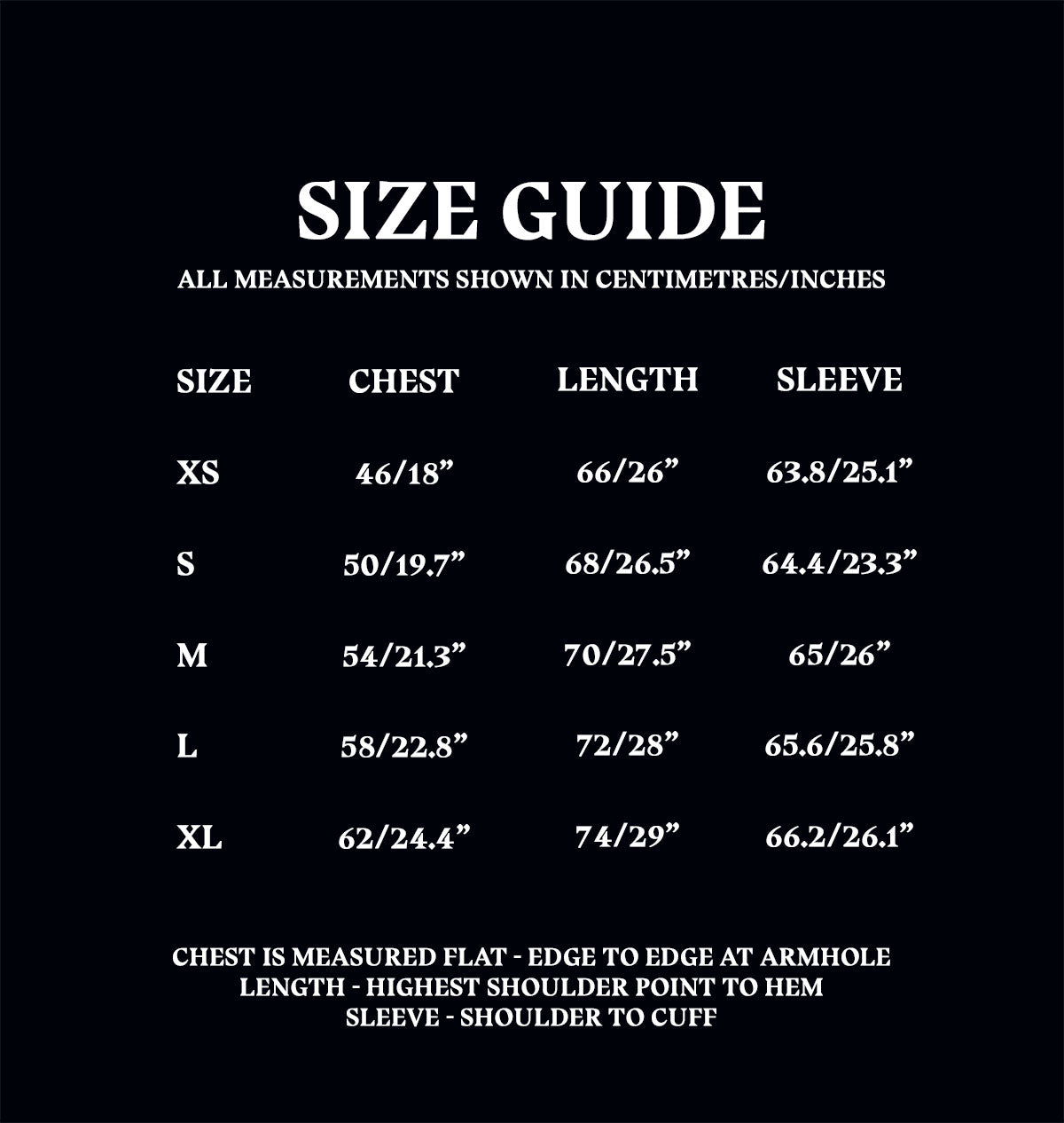 Adult Pajama Top Size Guide