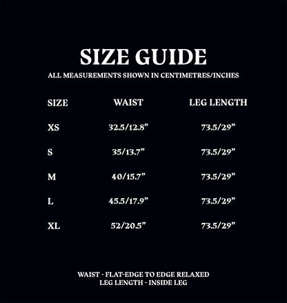 Loungewear Bottoms Size Guide