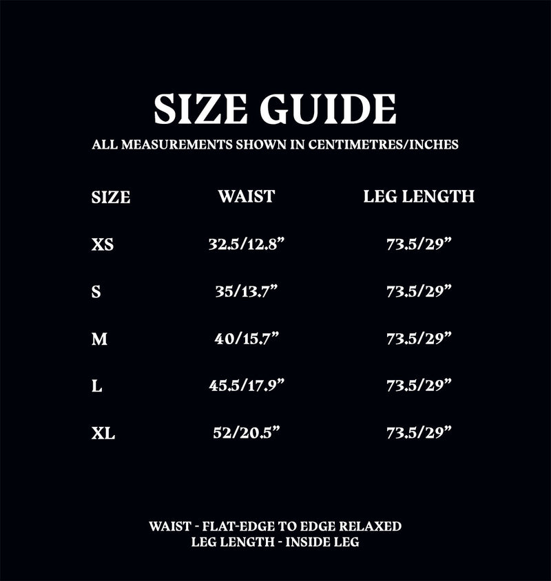 Loungewear Bottoms Size Guide