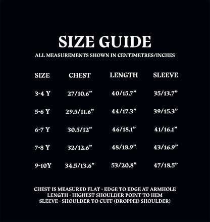 Kids Pajama Top Size Guide