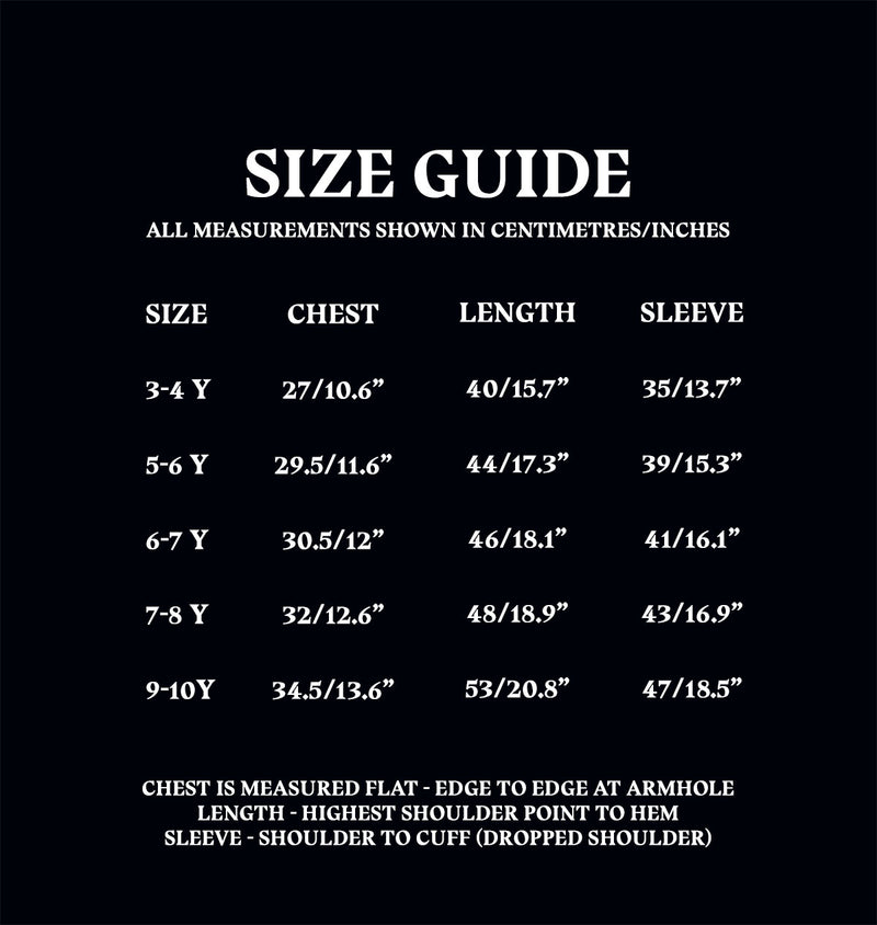 Kids Pajama Top Size Guide