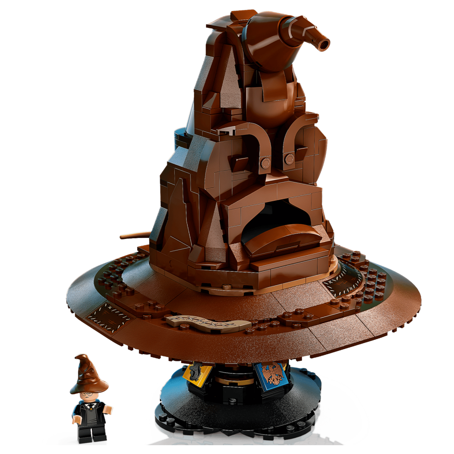 Talking Sorting Hat LEGO with a small figure on a white background