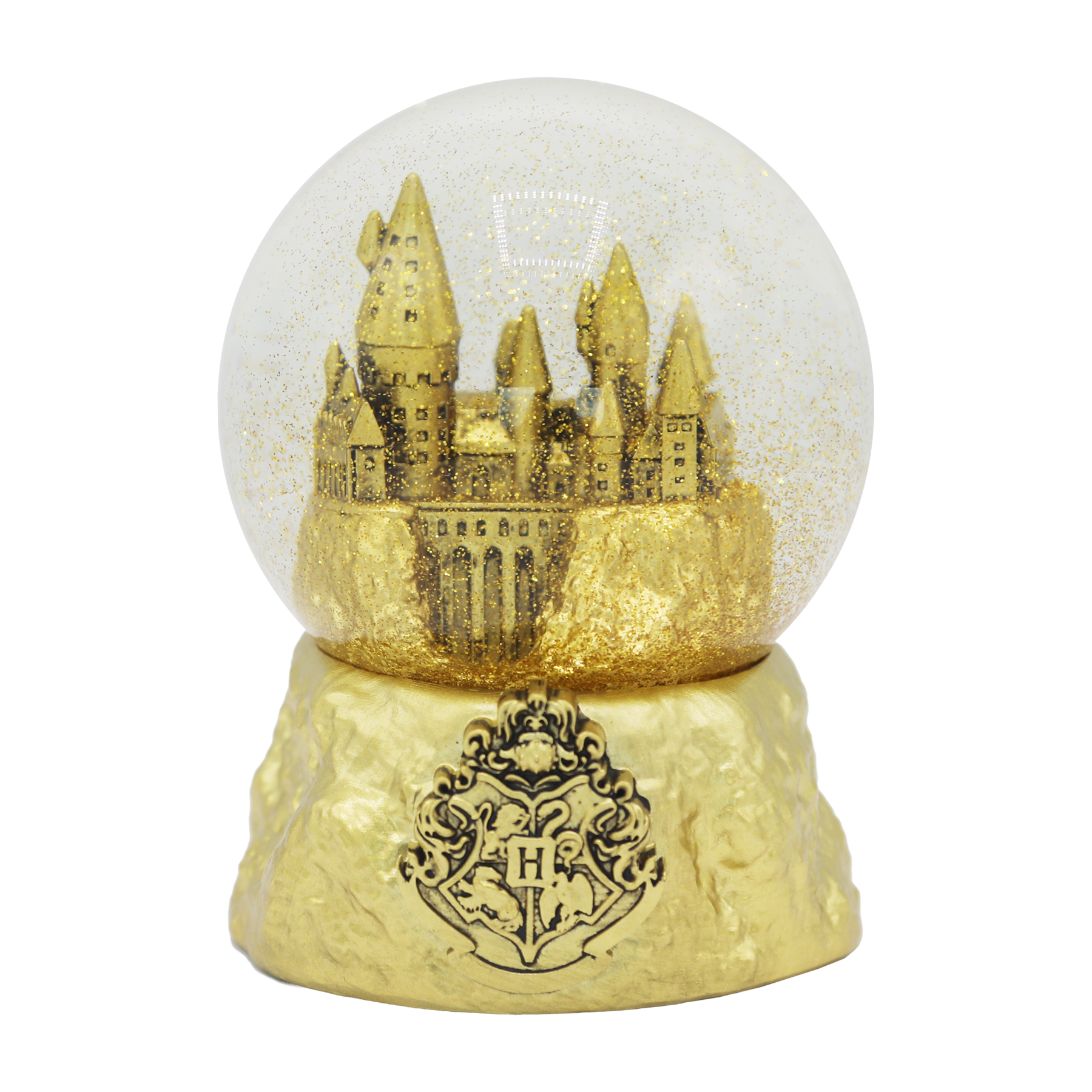 Hogwarts Christmas Gold Snow Globe