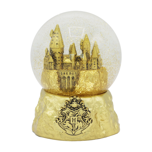Hogwarts Christmas Gold Snow Globe