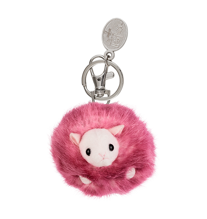 Pink Pygmy Puff Keyring