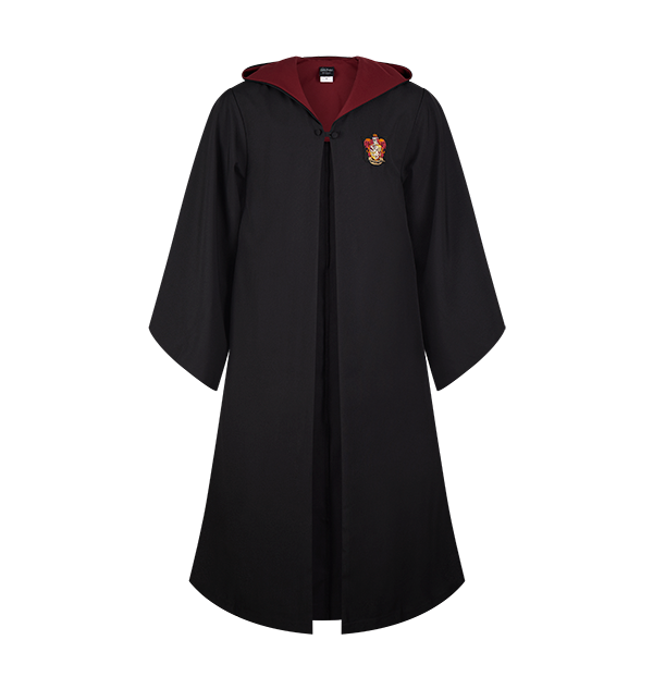 Adult Harry Potter Gryffindor Robe with Crest & Hood, Red/Black