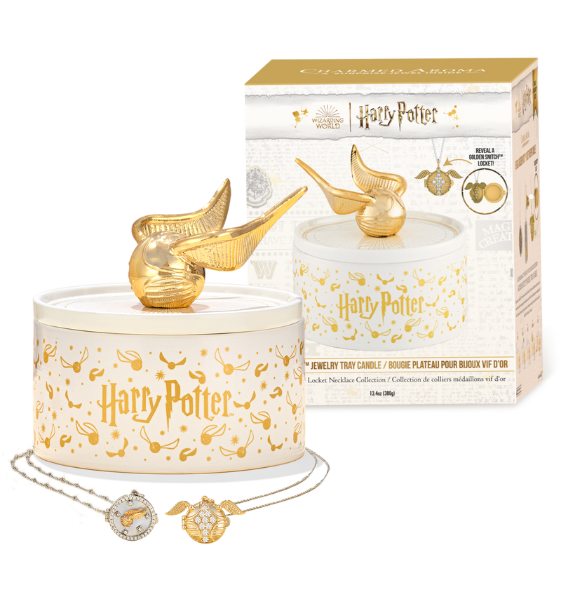 Charmed Aroma Golden Snitch Candle and Jewelry Tray