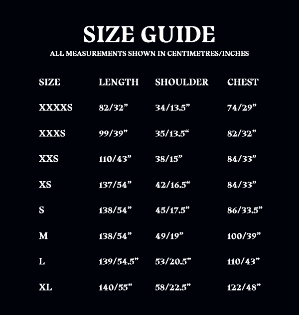 Kids Robe Size Guide